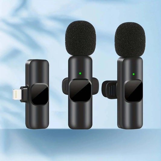 K9 Mini Lavalier Microphone Portable Audio Video Recording Mini Lapel Mic Wireless Microfone for IPhone TypeC ipad Game Phone - TrendiiProducts
